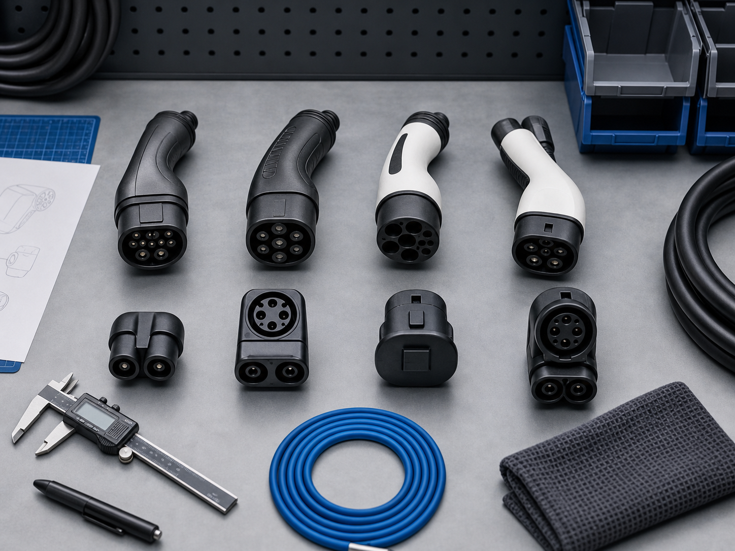 Generic EV connector comparison board
