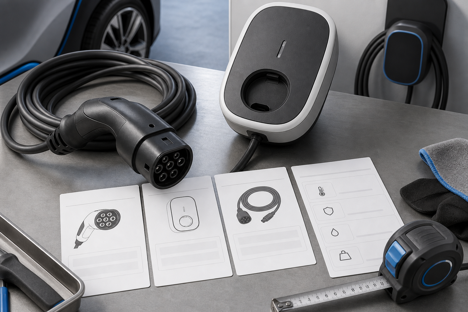 EV charger connector and blank specification sheets